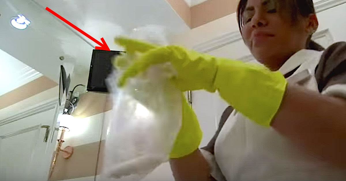 Hotel Maid Was Caught On A Hidden Camera Doing This With A Guests Bar